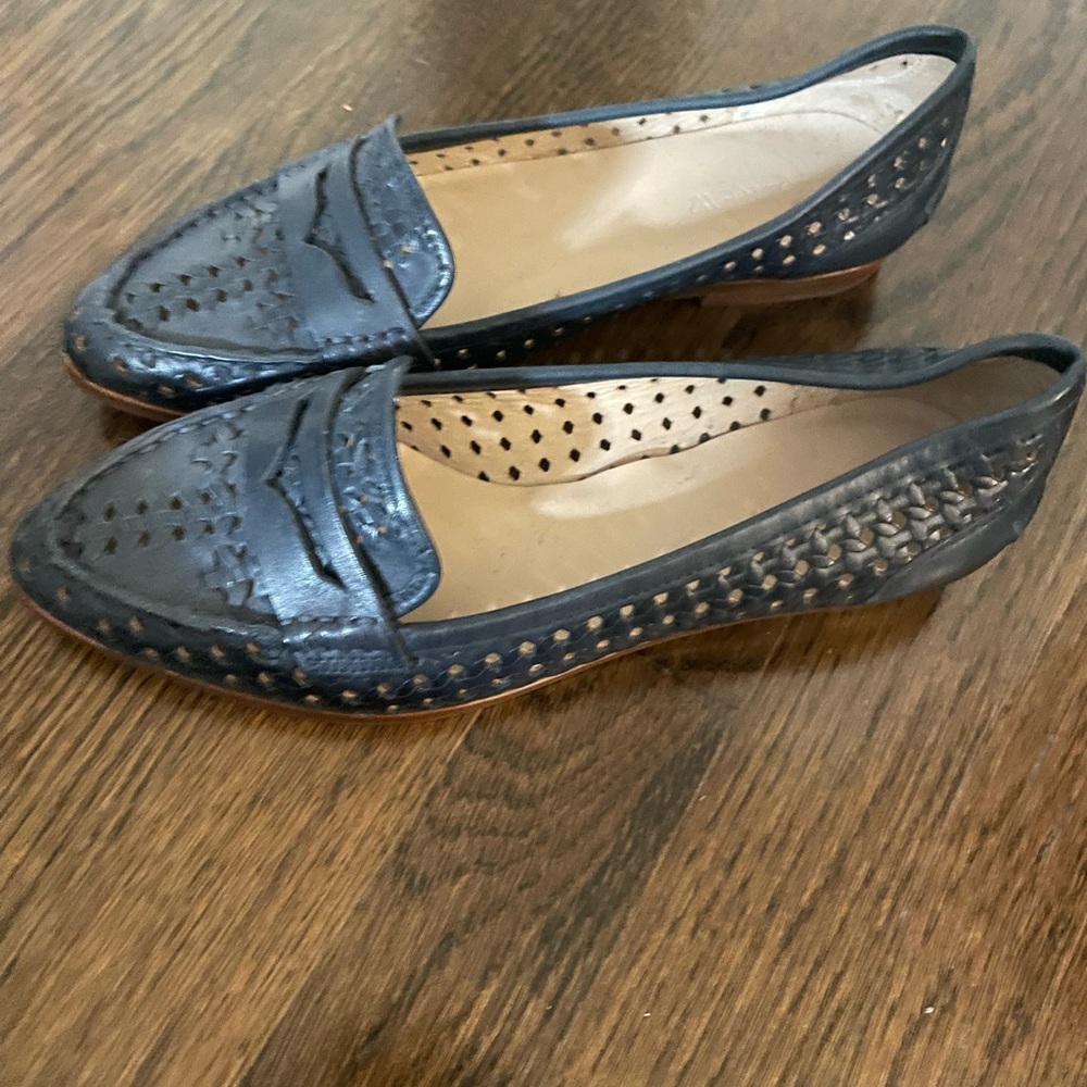 J. Crew dark navy blue size 7.5 woven loafers/flats